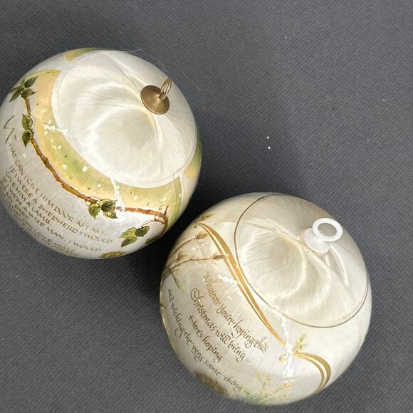 VTG Silk Christmas Ornament Baby deer Shepherd lamb Scenic American Legion 80s - Picture 5 of 16